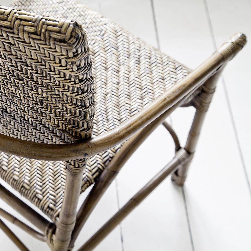 Set of Two Natural Rattan Open Back Dining Arm Chairs - Loft&Timber