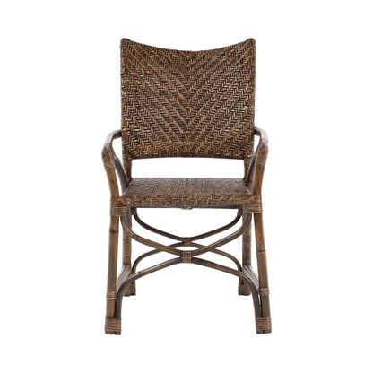 Set of Two Brown Open Back Dining Arm Chairs - Loft&Timber