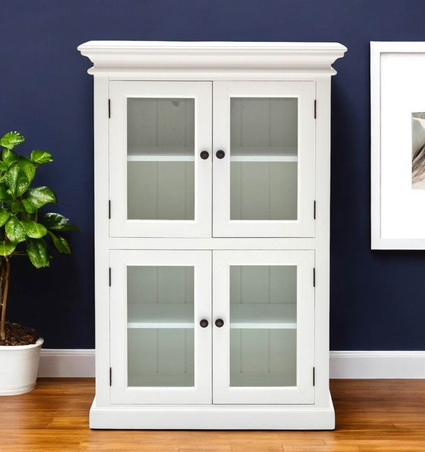 Classic White Two Level Storage Cabinet - Loft&Timber