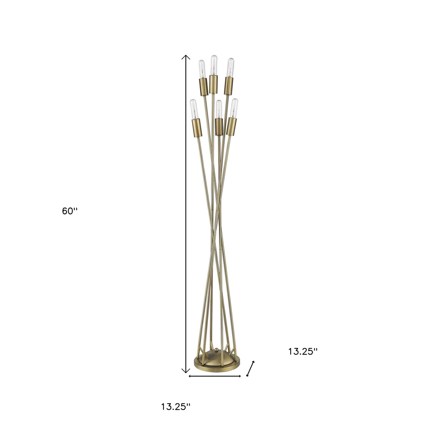 60" Six Light Torchiere Floor Lamp - Loft&Timber