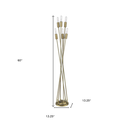 60" Six Light Torchiere Floor Lamp - Loft&Timber