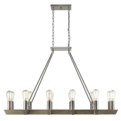 Silver Kitchen Island Twelve Light Metal Dimmable Chandelier - Loft&Timber