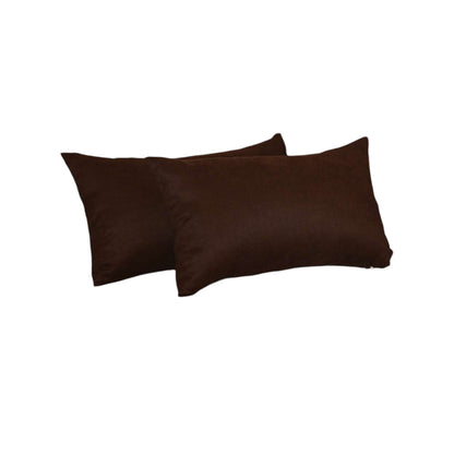 Set of Two 12" X 20" Brown Fabric Lumbar Throw Pillows - Loft&Timber