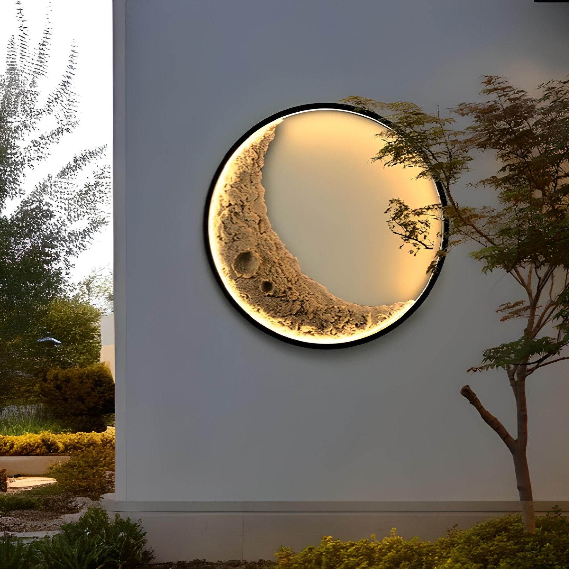 LED Crescent Moon Wall Lamp, Art Decor Wall Lighting for Indoor/Outdoor - Loft&Timber
