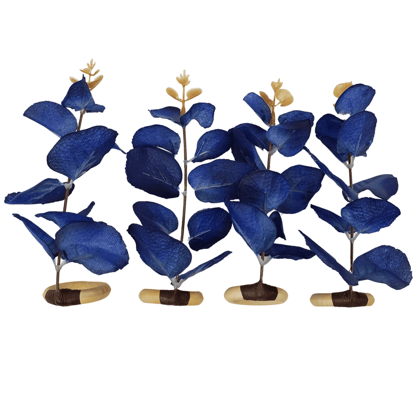 Set 4 Blue Eucalyptus Leaf Napkin Rings, Rustic Napkin Ring, Minimalist Tabledecor, Oriental Tabledeco - Loft&Timber