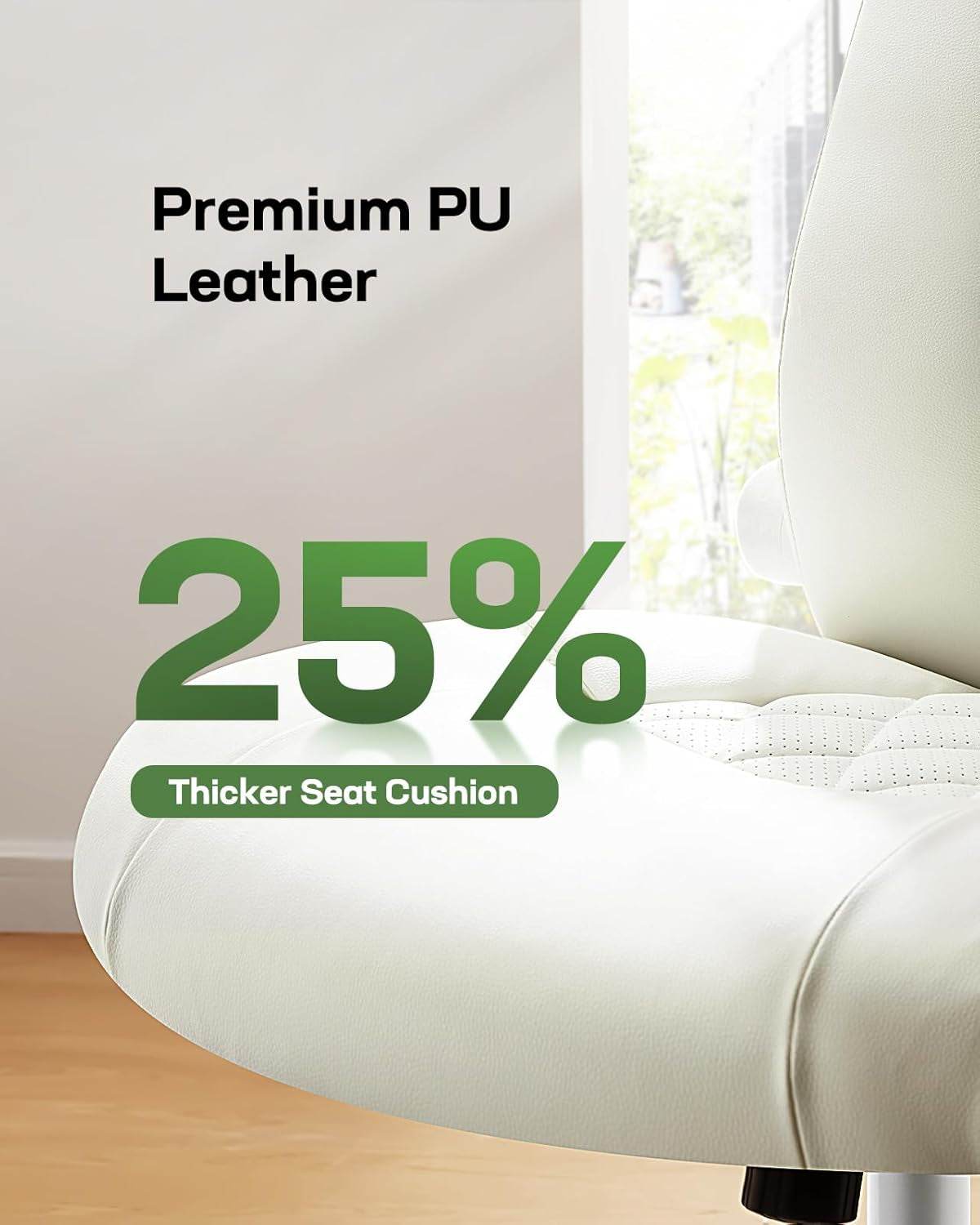 Executive Office Chair with Flip-Up Armrests in White - Loft&Timber