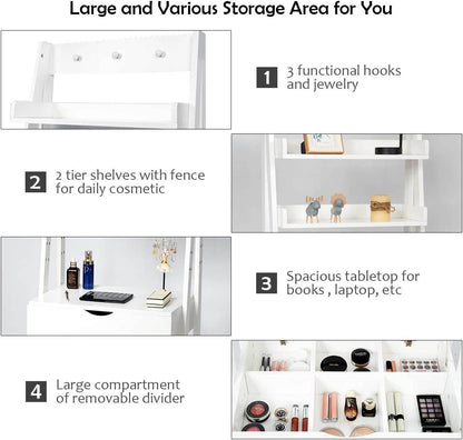 3-In-1 Vanity Set with Flip Top Mirror - Loft&Timber
