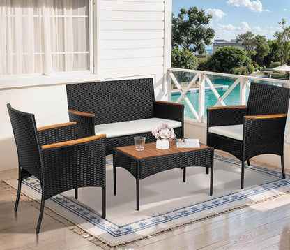 Outdoor Wicker Patio Furniture Set with Cushions - Loft&Timber