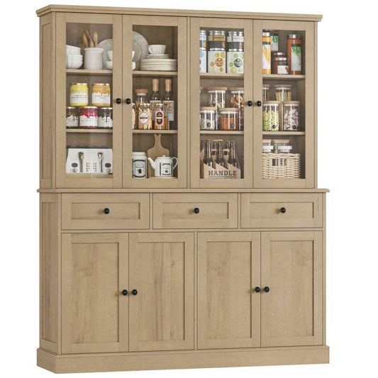 Eco Friendly Wood Three Drawer Pantry Cabinet Shelves - Loft&Timber
