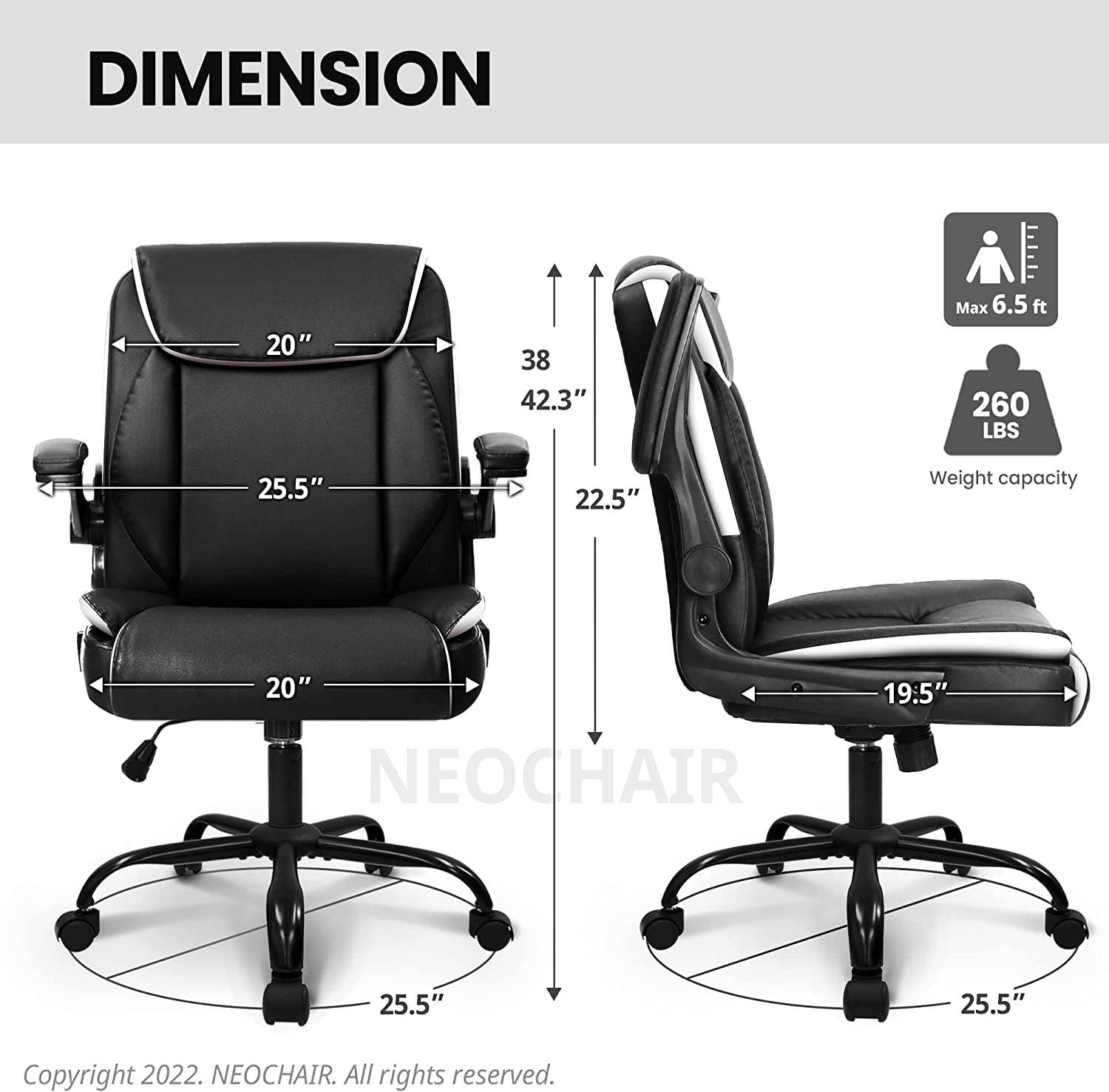 Ergonomic Black Office Chair with Swivel Wheels - Loft&Timber