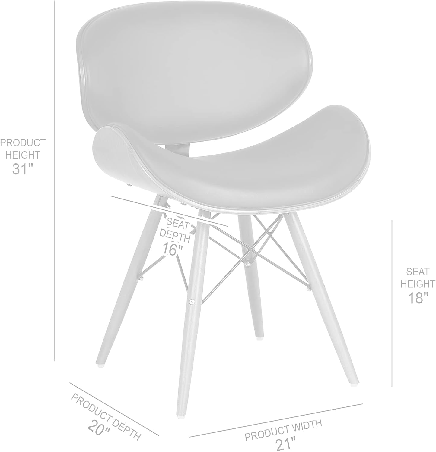 Cassie Dining Chair Black Faux Leather Walnut Wood-2