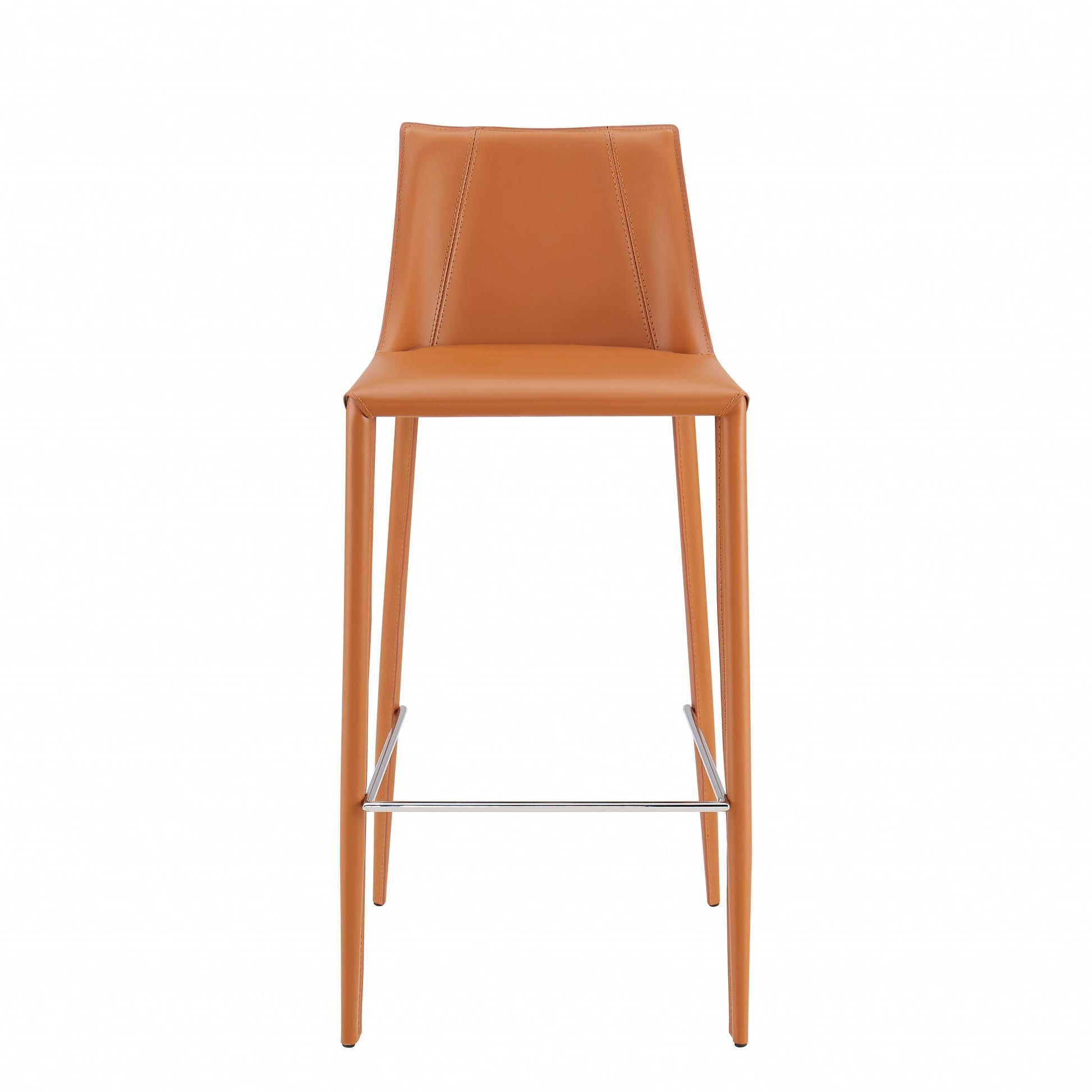 30" Terra Cotta Steel Low Back Bar Height Bar Chair - Loft&Timber