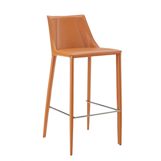 30" Terra Cotta Steel Low Back Bar Height Bar Chair - Loft&Timber