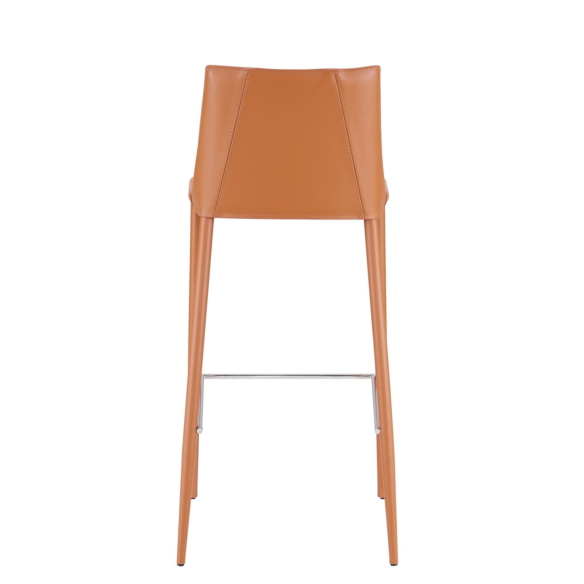 30" Terra Cotta Steel Low Back Bar Height Bar Chair - Loft&Timber