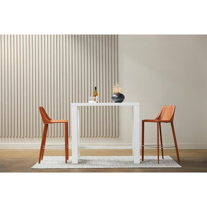 30" Terra Cotta Steel Low Back Bar Height Bar Chair - Loft&Timber