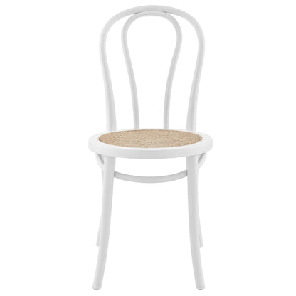 Set of Two Vintage Style White Cane Dining Chairs - Loft&Timber