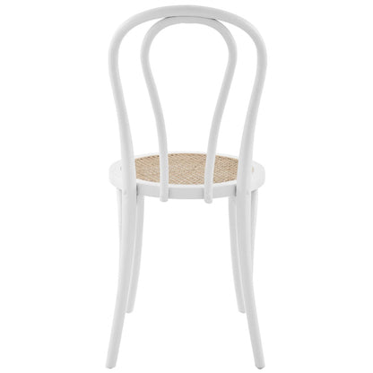 Set of Two Vintage Style White Cane Dining Chairs - Loft&Timber