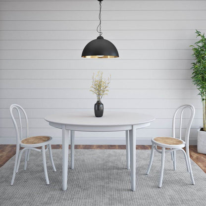 Set of Two Vintage Style White Cane Dining Chairs - Loft&Timber