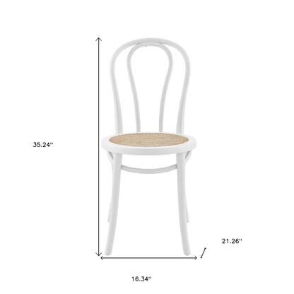 Set of Two Vintage Style White Cane Dining Chairs - Loft&Timber