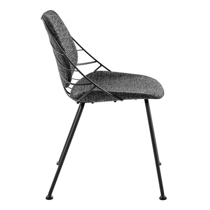 Set of Two Black Upholstered Fabric Dining Side Chairs - Loft&Timber