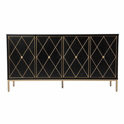 Black and Gold Harlequin Sideboard Storage Cabinet - Loft&Timber