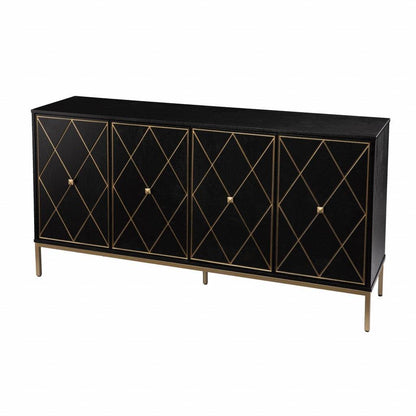 Black and Gold Harlequin Sideboard Storage Cabinet - Loft&Timber