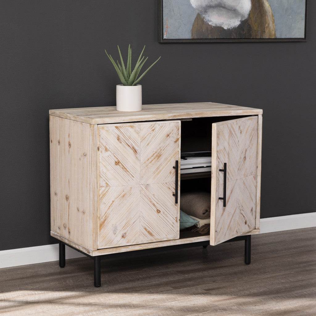 Modern Farmhouse Rustic Natural Accent Storage Cabinet - Loft&Timber