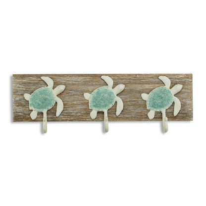 Coastal Sea Turtle Three Hook Coat Hanger - Loft&Timber