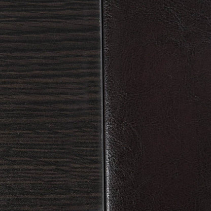 Five Piece Dark Brown Faux Leather Coffee Table and Storage Ottoman Set - Loft&Timber