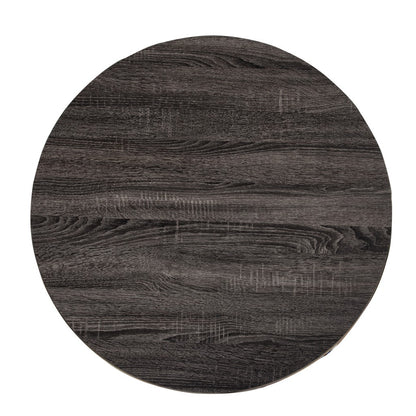 32" Champagne And Charcoal Manufactured Wood And Metal With Iron Round Coffee Table - Loft&Timber