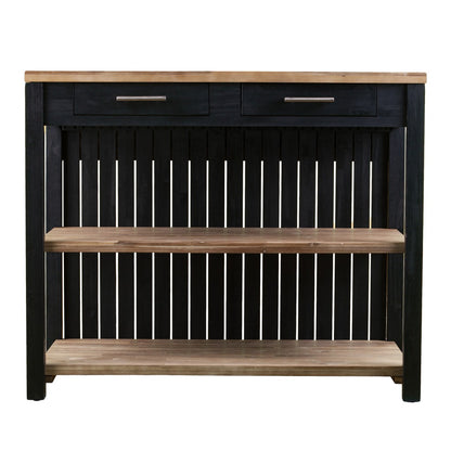 Black and Natural 44" Kitchen Island With Storage - Loft&Timber