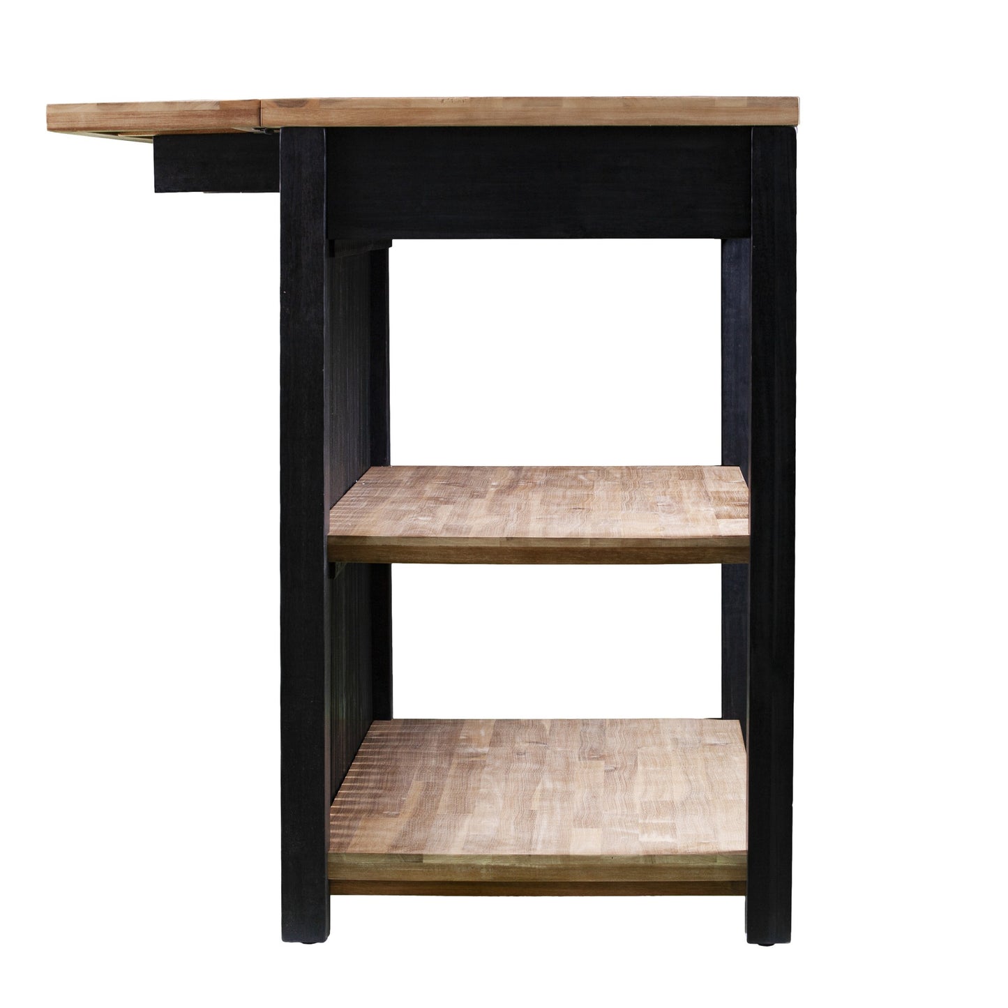 Black and Natural 44" Kitchen Island With Storage - Loft&Timber