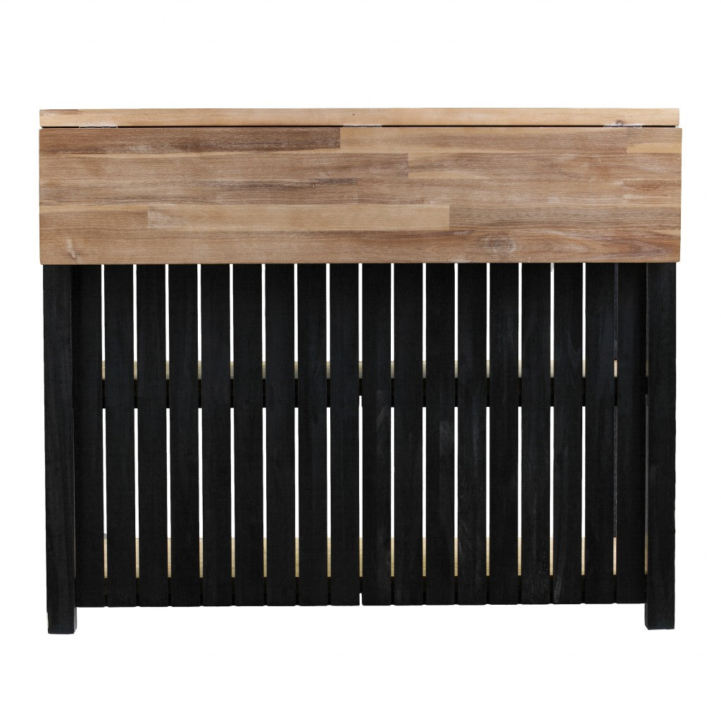 Black and Natural 44" Kitchen Island With Storage - Loft&Timber