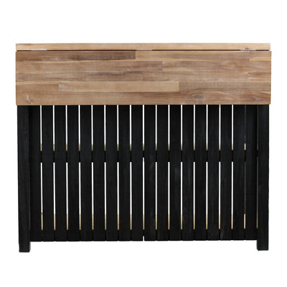 Black and Natural 44" Kitchen Island With Storage - Loft&Timber