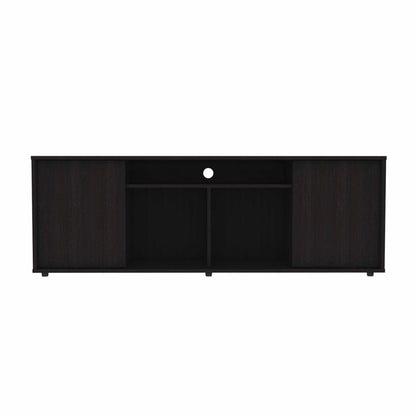 59" Black Open shelving TV Stand - Loft&Timber