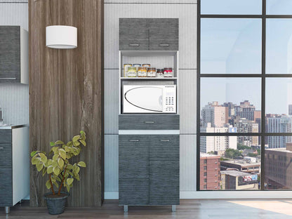 79" Gray Pantry Cabinet with Three Storage Shelves - Loft&Timber