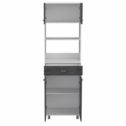 79" Gray Pantry Cabinet with Three Storage Shelves - Loft&Timber