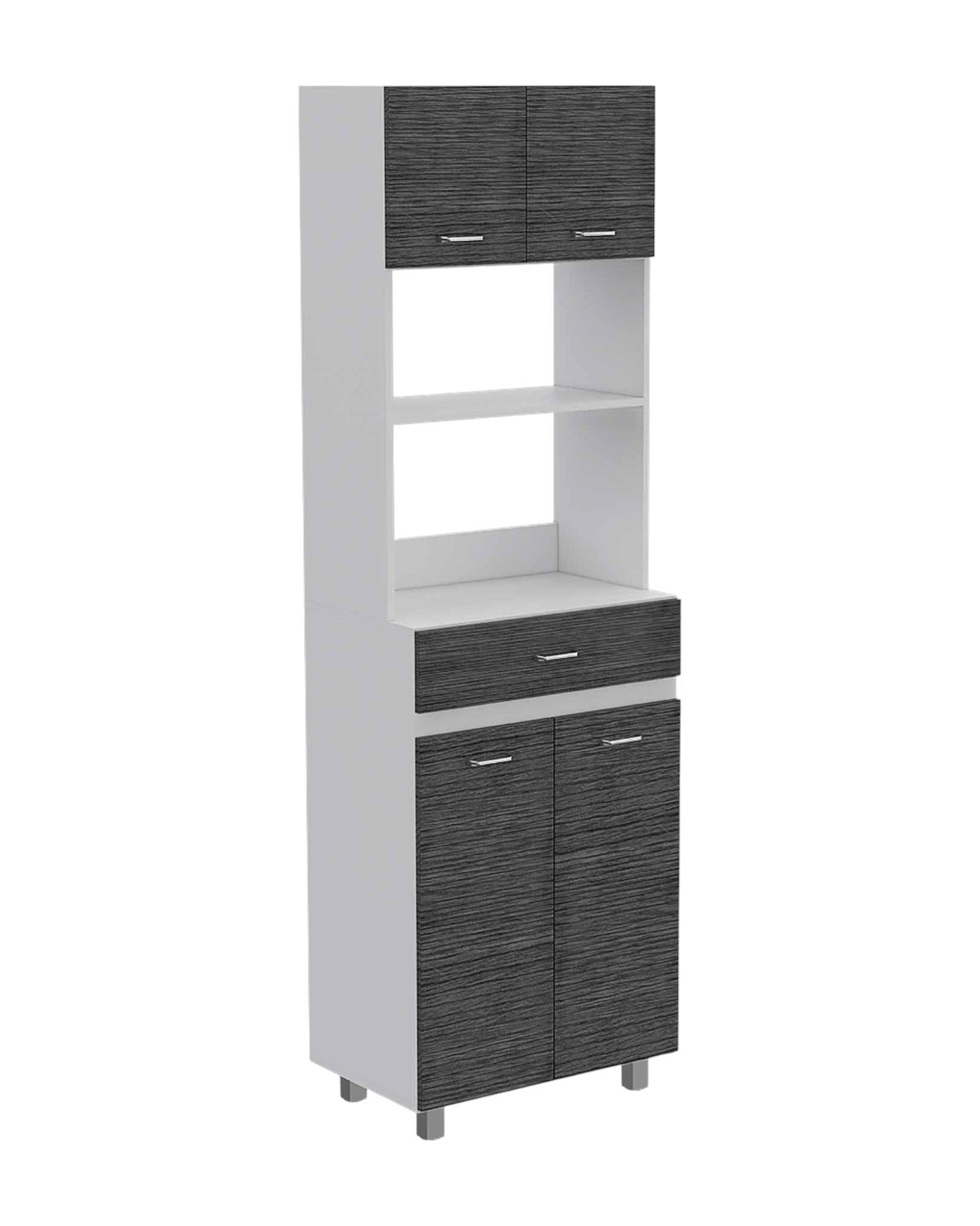 79" Gray Pantry Cabinet with Three Storage Shelves - Loft&Timber