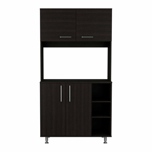 71" Black Wood Pantry Or Storage Closet - Loft&Timber