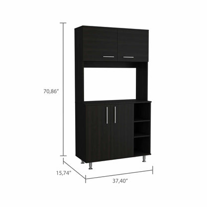 71" Black Wood Pantry Or Storage Closet - Loft&Timber