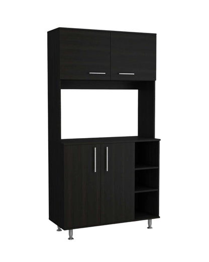 71" Black Wood Pantry Or Storage Closet - Loft&Timber