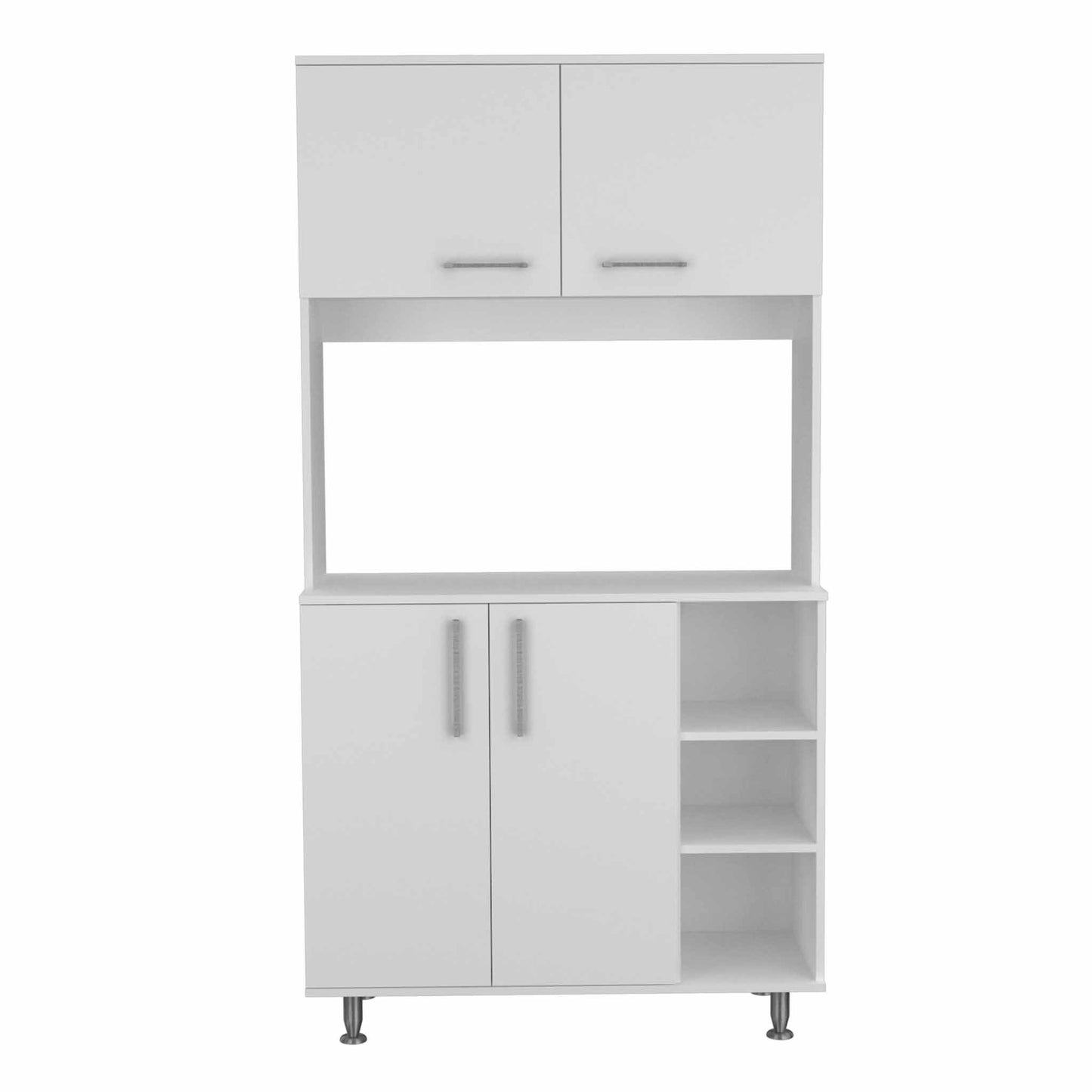 71" Modern White Pantry Cabinet with Five Shelves - Loft&Timber