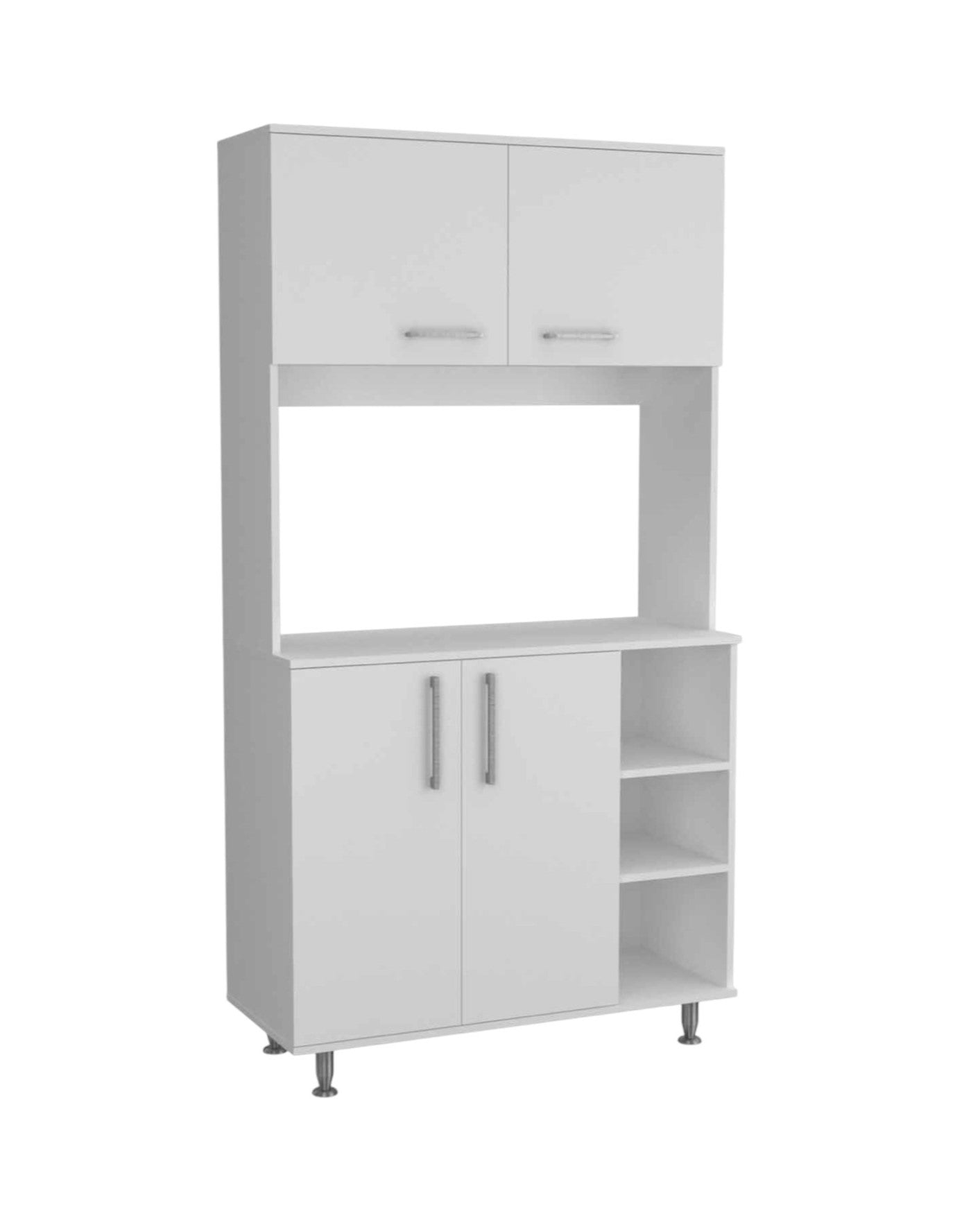 71" Modern White Pantry Cabinet with Five Shelves - Loft&Timber