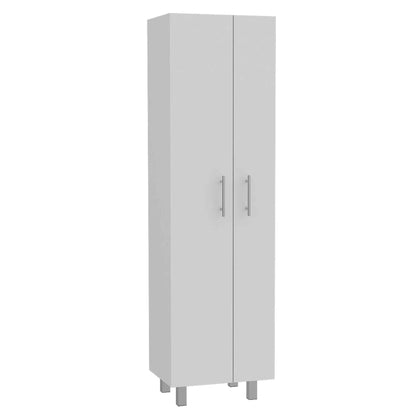 71" White Versatile Tall Pantry Cabinet with Five Shelves - Loft&Timber