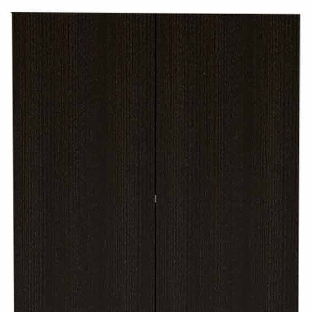 79" Modern Black Pantry Cabinet with Two Doors and Five Shelves - Loft&Timber