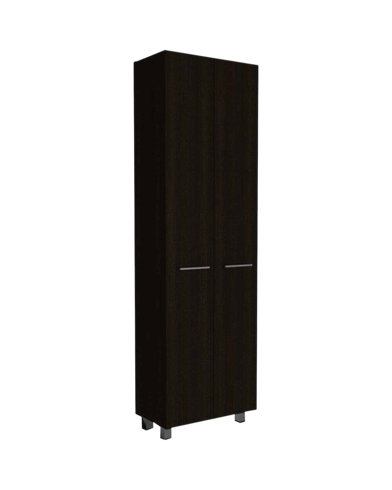 79" Modern Black Pantry Cabinet with Two Doors and Five Shelves - Loft&Timber