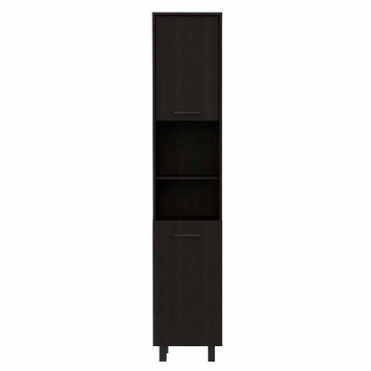 79" Modern Black Pantry Cabinet with Five Shelves - Loft&Timber