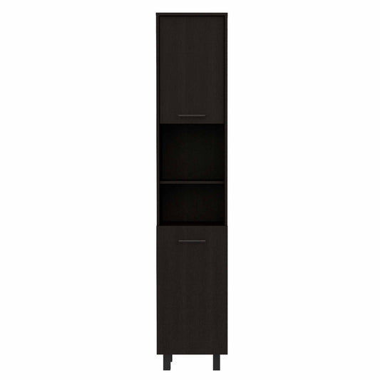 79" Modern Black Pantry Cabinet with Five Shelves - Loft&Timber