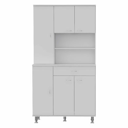 67" White Pantry Cabinet with Five Storage Shelves - Loft&Timber
