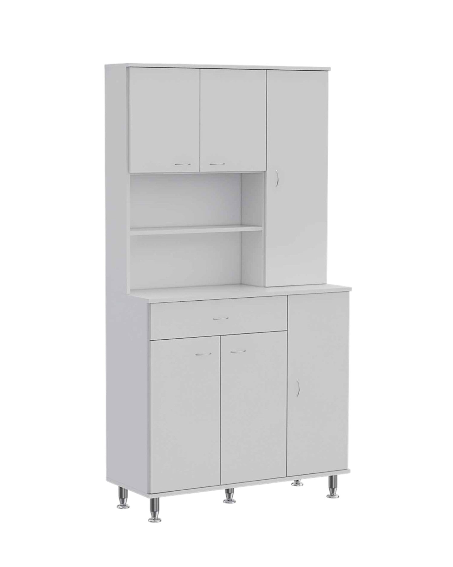67" White Pantry Cabinet with Five Storage Shelves - Loft&Timber